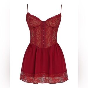 Mistress Rocks Redcurrent Lace Mini Dress